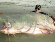 意大利男子钓上2.7米长大鱼