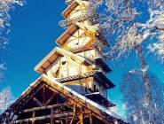 為看雪山 男子在屋頂建12棟房子