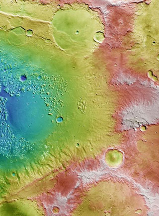欧航局发布火星色彩地形图 缤纷色彩展示“秘密花园”