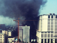 北京軍區總醫院著火 火光衝天