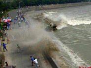 小夥近距離觀錢江潮被打翻在地