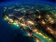 NASA航拍地球夜景