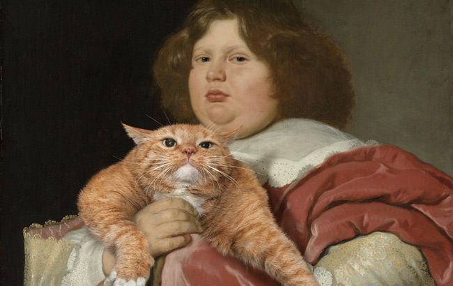 俄藝術家將肥貓&ldquo;塞進&rdquo;世界名畫