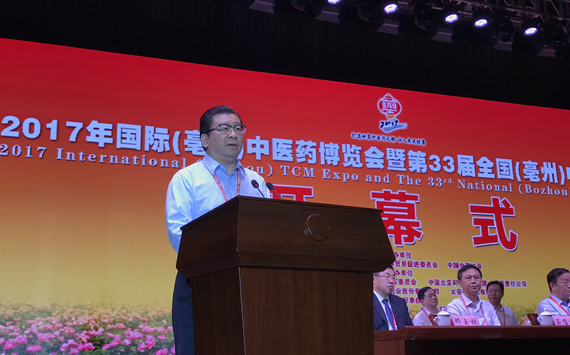 亳州市委副书记、市长杜延安主持药博会开幕式