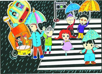 小朋友畫出心中的“斑馬線”