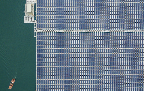 昔日採煤塌陷區“漁光互補”換新顏